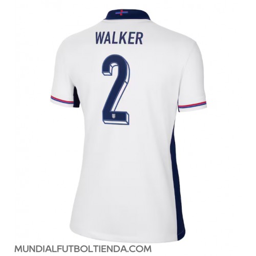 Camiseta Inglaterra Kyle Walker #2 Primera Equipación Replica Eurocopa 2024 para mujer mangas cortas